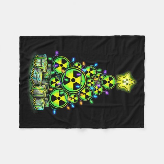 Radioactive Christmas Tree Graphic Nuclear Warning Fleecedecke (Vorderseite (Horizontal))