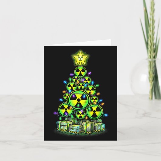 Radioactive Christmas Tree Graphic Nuclear Warning Karte (Vorderseite)
