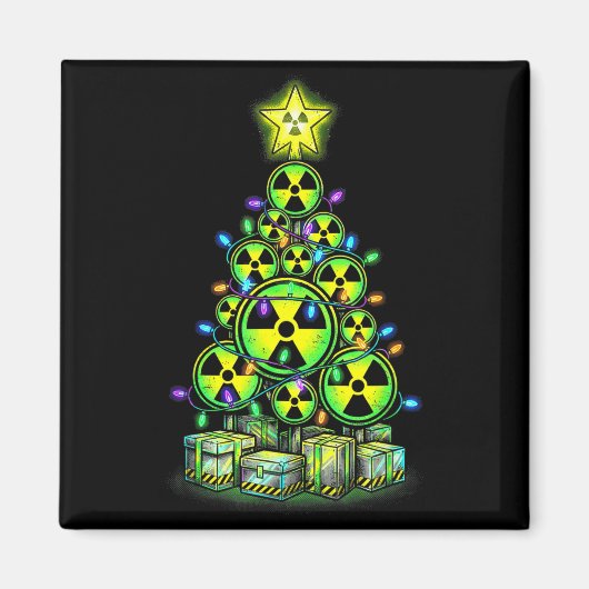 Radioactive Christmas Tree Graphic Nuclear Warning Magnet (Vorne)