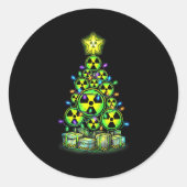 Radioactive Christmas Tree Graphic Nuclear Warning Runder Aufkleber (Vorderseite)