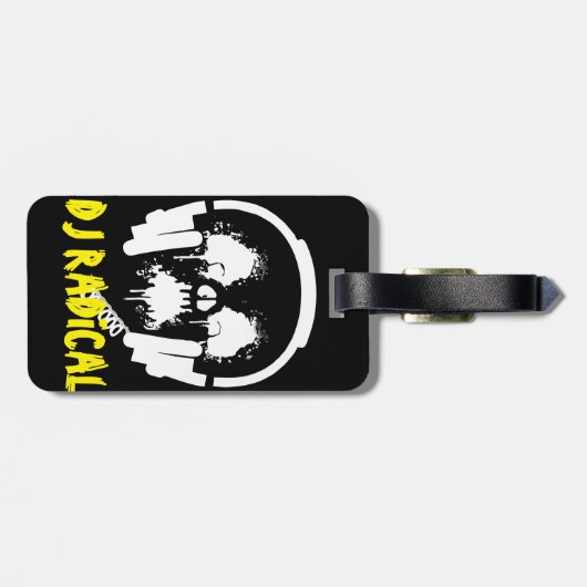 Radioactive DJ doppelseitig Gepäckanhänger (Rückseite horizontal)