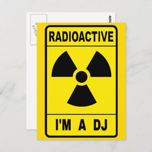 Radioactive DJ Postkarte (Vorne/Hinten)