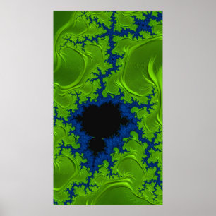 Radioactive Mandelbrot Fraktal Abstrakt Art Poster