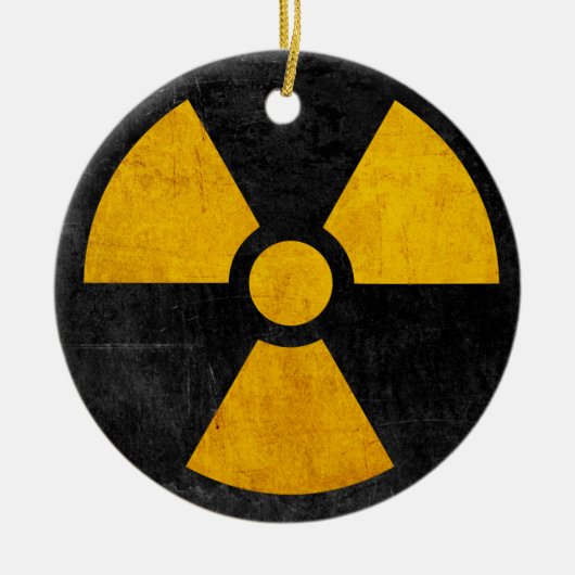 Radioactive Nuclear Reactor Yellow and Black Ceram Keramik Ornament (Vorne)