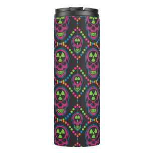 "Radioactive Tee Party: Skull & Dots Delight" Thermosbecher