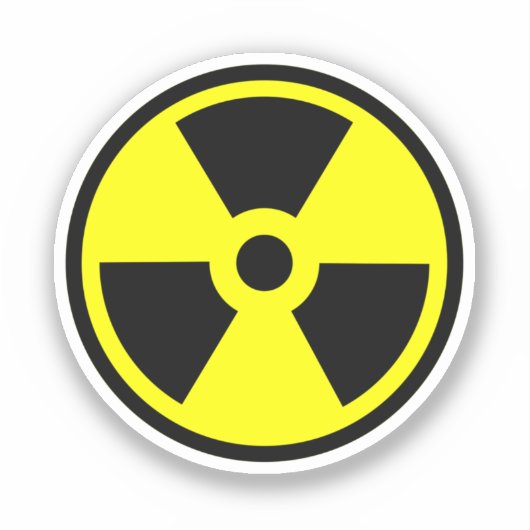Radioactive Yellow And Black Symbol Aufkleber (Vorderseite)