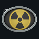 Radioaktiv Ovale Gürtelschnalle<br><div class="desc">Radioaktives Warnsymbol</div>