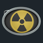 Radioaktiv Ovale Gürtelschnalle<br><div class="desc">Radioaktives Warnsymbol</div>