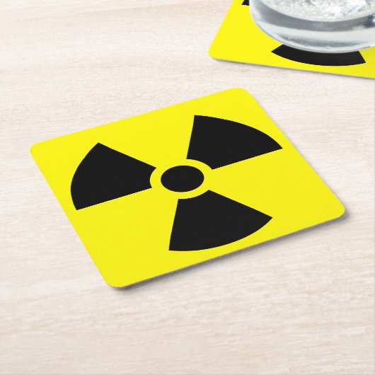 radioaktiv rechteckiger pappuntersetzer (angewinkelt)