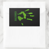Radioaktive Hand Rechteckiger Aufkleber (Tasche)