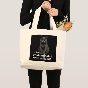Radioaktive Katze Nukleare Kontaminationsgrafik Jumbo Stoffbeutel