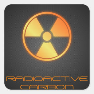 radioaktive Kohlenstofffaser Quadratischer Aufkleber