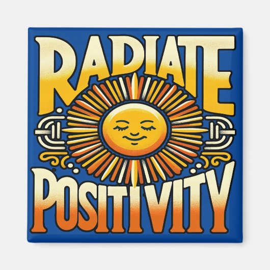 Radioaktive Positivität Lächelnde Sonne Magnet (Vorne)