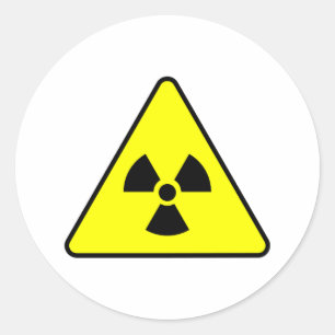 Radioaktive Produkte u. Entwürfe! Runder Aufkleber