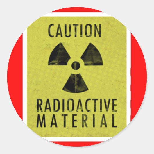 "radioaktive Stoffe" Runder Aufkleber (Vorderseite)