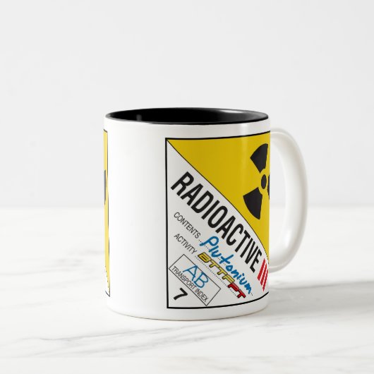 Radioaktiver Becher Zweifarbige Tasse (VorderseiteRechts)