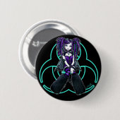 Radioaktiver feenhafter Knopf "Reagans" Cybergoth Button (Vorne & Hinten)