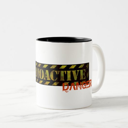 Radioaktiver Warnzeichen| cooler Grunge Zweifarbige Tasse (VorderseiteRechts)