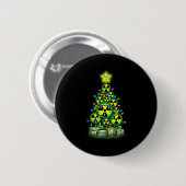Radioaktiver Weihnachtsbaum Grafik Nuklearwarnung Button (Vorne & Hinten)