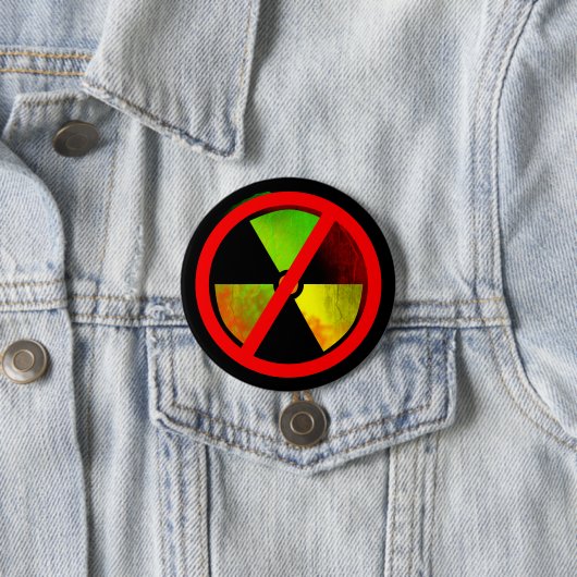 Radioaktives Grunge-No-Nukes-Symbol Button (Beispiel)