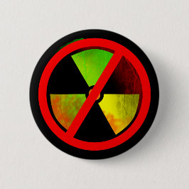Radioaktives Grunge-No-Nukes-Symbol Button