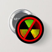 Radioaktives Grunge-No-Nukes-Symbol Button (Vorne & Hinten)