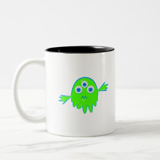 Radioaktives kleines Monster Zweifarbige Tasse (Links)