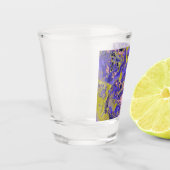 Radioaktives Marmor Schnapsglas (Links)