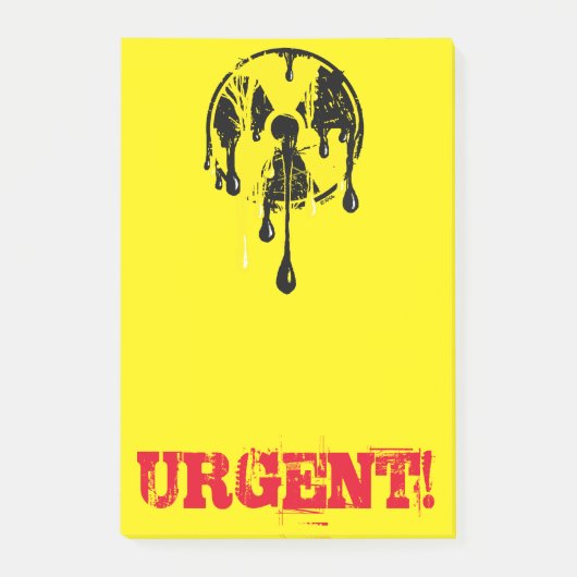 Radioaktives nukleares Einschmelzen-Gefahrensymbol Post-it Klebezettel (Vorderseite)
