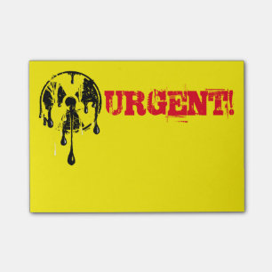 Radioaktives nukleares Einschmelzen-Gefahrensymbol Post-it Klebezettel