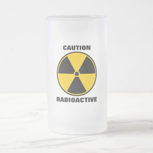 Radioaktives nukleares Reaktor-Gelb und Schwarzes Mattglas Bierglas (Mittel)