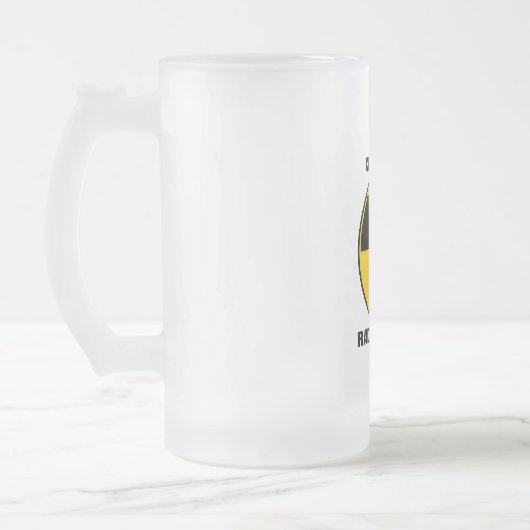 Radioaktives nukleares Reaktor-Gelb und Schwarzes Mattglas Bierglas (Links)