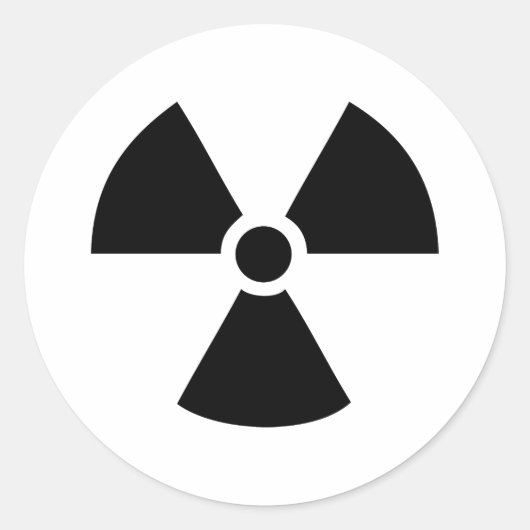 radioaktives Symbol Runder Aufkleber (Vorderseite)