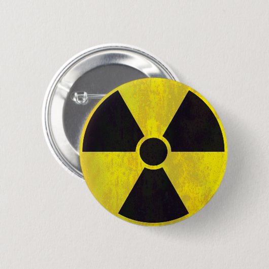 Radioaktives Warnzeichen| Coole Grunge Button (Vorne & Hinten)