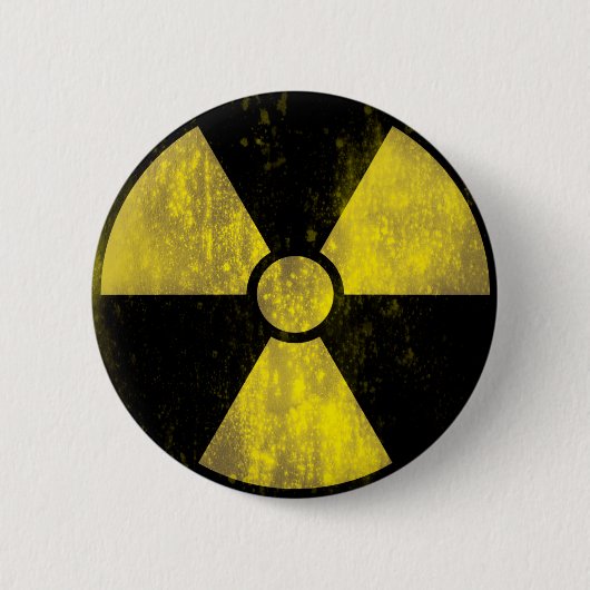 Radioaktives Warnzeichen| Coole Grunge Button (Vorderseite)