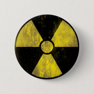 Radioaktives Warnzeichen  Coole Grunge Button