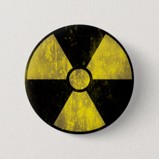 Radioaktives Warnzeichen| Coole Grunge Button