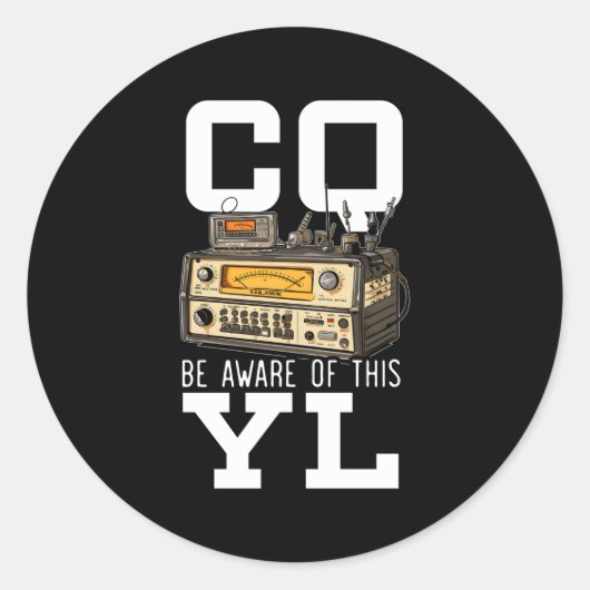 Radioaktivität des Funkbetreibers Morse Code Runder Aufkleber (Vorderseite)