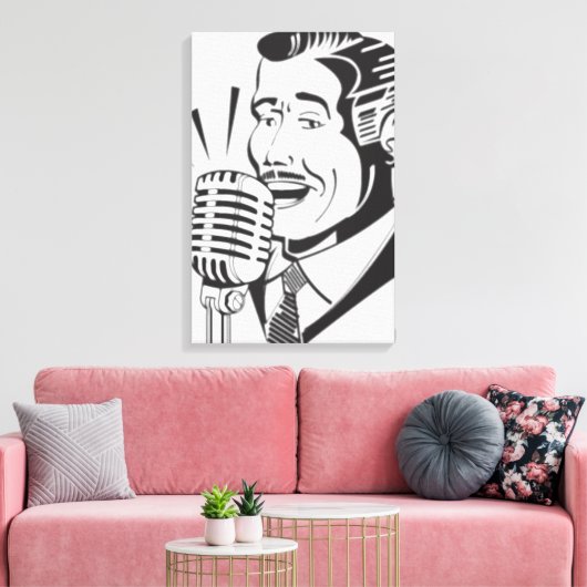 Radioankündigung Leinwanddruck (Insitu (Wohnzimmer))