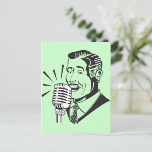 Radioankündigung Postkarte (Stehend Vorderseite)