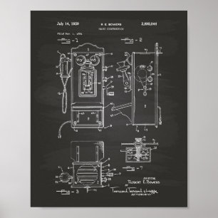 Radiobau 1959 Patent Kunst Kreidetafel Poster