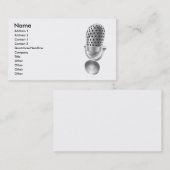 Radiodj Visitenkarte solides Retro Mikrofon mic (Vorne/Hinten)