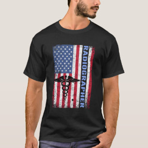 Radiograf Vintag US Flag Rt Tech Xray Radiogra T-Shirt