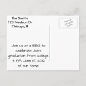 "Radiographie Graduate" lila Röntgenherz Einladungspostkarte (Rückseite)