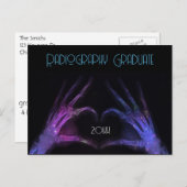 "Radiography Graduate" Xray Heart Einladungspostkarte (Vorne/Hinten)
