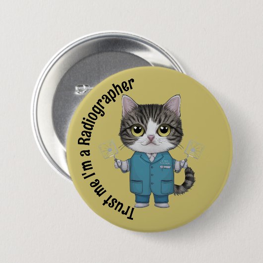 Radiologe, Ärztin, Radioligand Therapy Button (Vorne & Hinten)