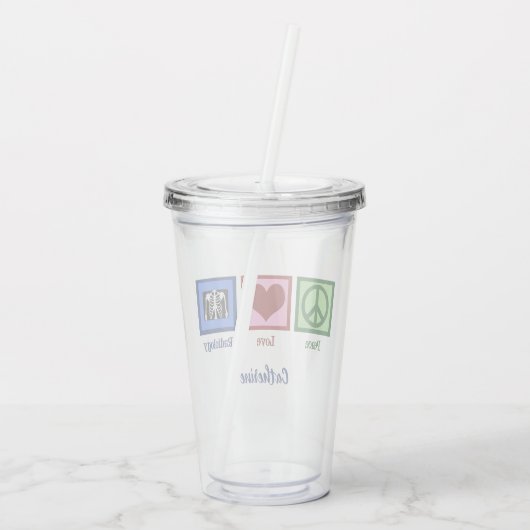 Radiologe Peace Liebe Radiology Chest X-Ray Tech Acryltrinkbecher (Rückseite)