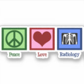 Radiologe Peace Liebe Radiology Chest X-Ray Tech Aufkleber (Vorderseite)