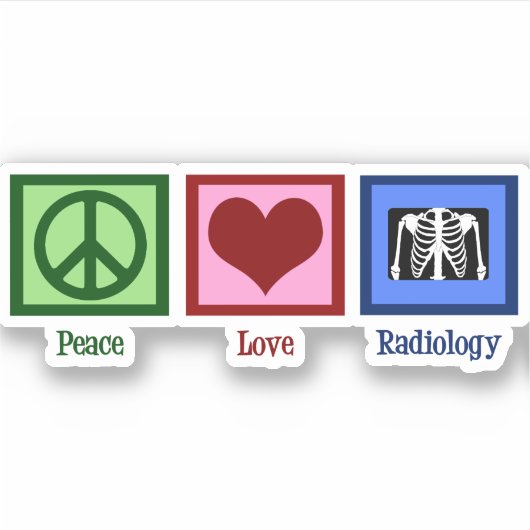 Radiologe Peace Liebe Radiology Chest X-Ray Tech Aufkleber (Vorderseite)