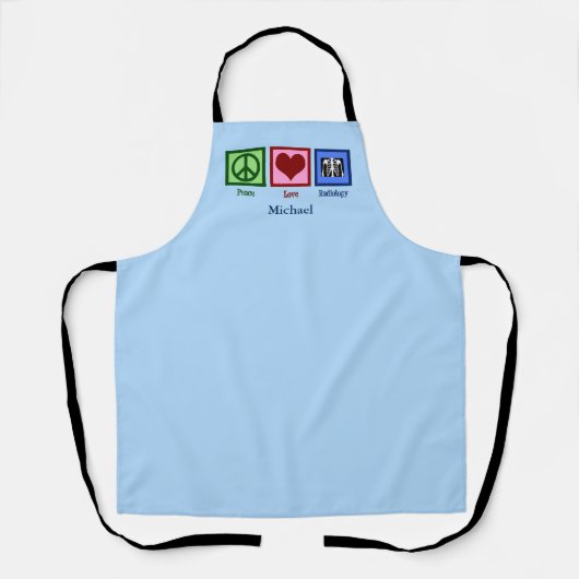 Radiologe Peace Liebe Radiology Tech Monogram Schürze (Vorderseite)